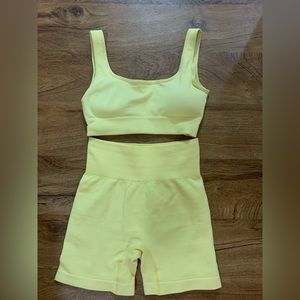 Yellow Spandex Workout Set